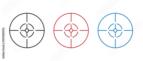 Target Crosshair Line Icon Set with Aim Scope Reticle, Precision Focus Point, Accuracy Target Symbols, Minimal Vector Collection for Goal, Strategy and Aim Concept.eps10 