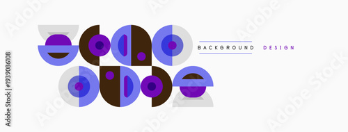 Abstract geometric shapes, purple tones, white background. Modern design element, simple composition, clean aesthetic.