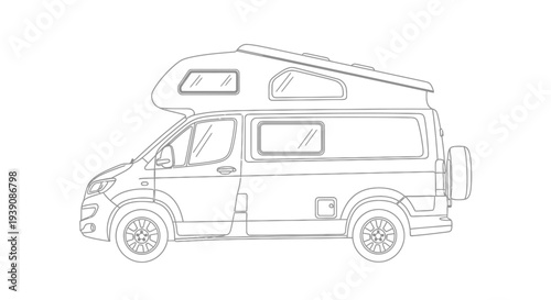 Camper Van with Pop Top Roof.