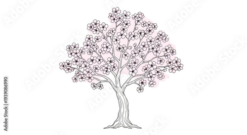 Detailed Hand Drawn Tree Illustration.