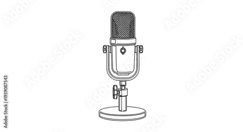 Microphone on stand simple illustration design.