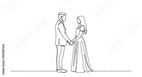 Man and Woman Holding Hands in Love.