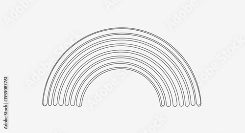 Simple Black and White Rainbow Illustration.