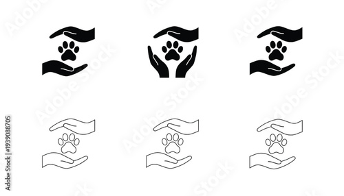 Animal Shelter Charity Hand Logo.