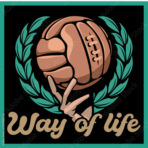 vintage ball football soccer sticker logo vector design