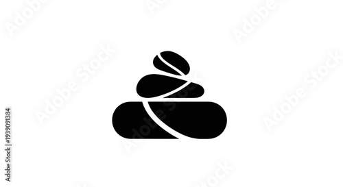 Black poop icon on white background