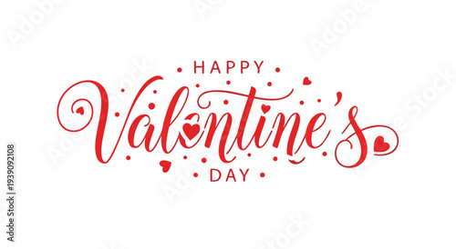 Happy Valentine's Day beautiful vector illustration with hearts and dots