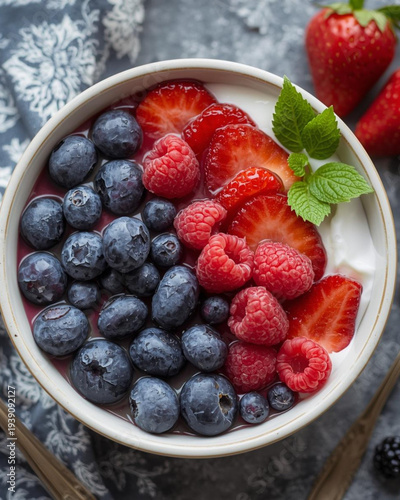 yogurt bowl, fresh berries, mixed berries, blueberry yogurt, strawberry yogurt, raspberry yogurt, healthy breakfast, fruit and yogurt, berry parfait, creamy yogurt, nutritious breakfast, breakfast bow