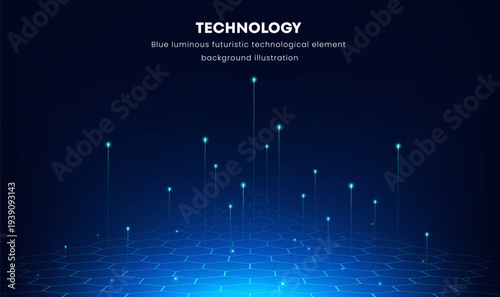 Blue Neon Futuristic Technology Abstract Background