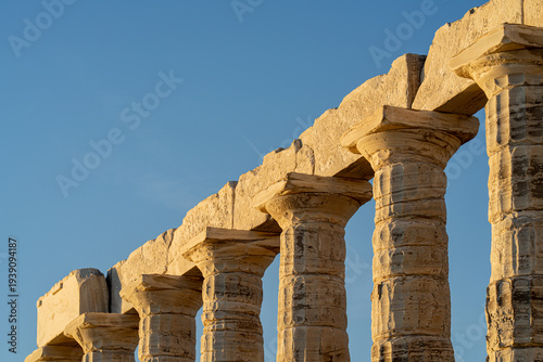 Wallpaper Mural Temple of Poseidon overlooking the Aegean Sea at Cape Sounion, Greece- November 15, 2025. Torontodigital.ca