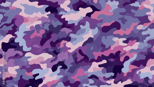 Military camouflage seamless pattern vector illustration for tactical design in violet hues