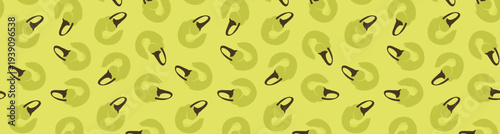 Monochromatic seamless pattern with yellow pepper silhouettes on a light yellow background, subtle vegetable texture.Playful vector illustration of vegetables for kitchen textiles, digital paper, food