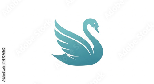 Elegant Teal Swan Logo Design.