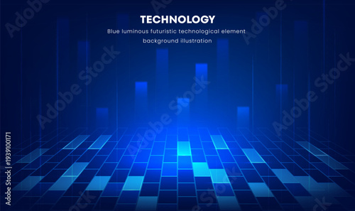 Futuristic Blue Glow Technology Digital Background