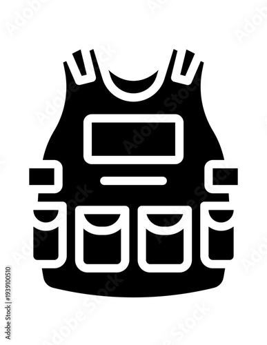 bulletproof vest glyph icon illustration vector