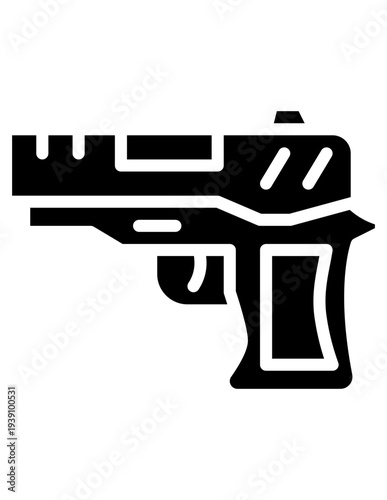 gun and bullets glyph icon illustration vector