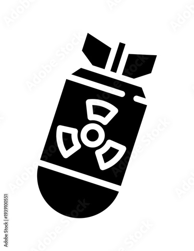 nuclear bomb glyph icon illustration vector