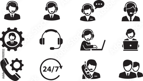Customer support and service icons