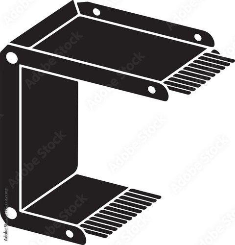 Metal mounting bracket icon solid silhouette