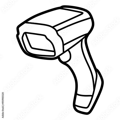 simple barcode scanner line art, customizable lines