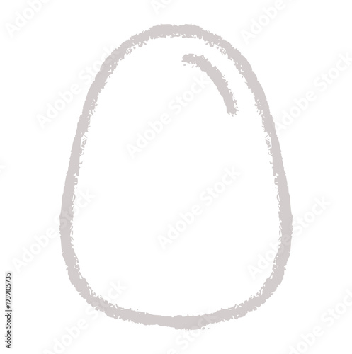 fresh egg hand drawn doodle, wax crayon texture chicken egg, rough line art food element for breakfast, cooking, farm, or easter concept
