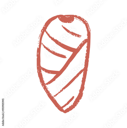 Taro Root Hand Drawn Crayon Wax Doodle Element, Yam Sweet Potato Vegetable, Healthy Food Ingredient, Rough Texture Illustration