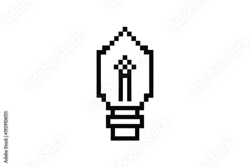 Clean pixelated lightbulb graphic for business presentations and creative thinking
