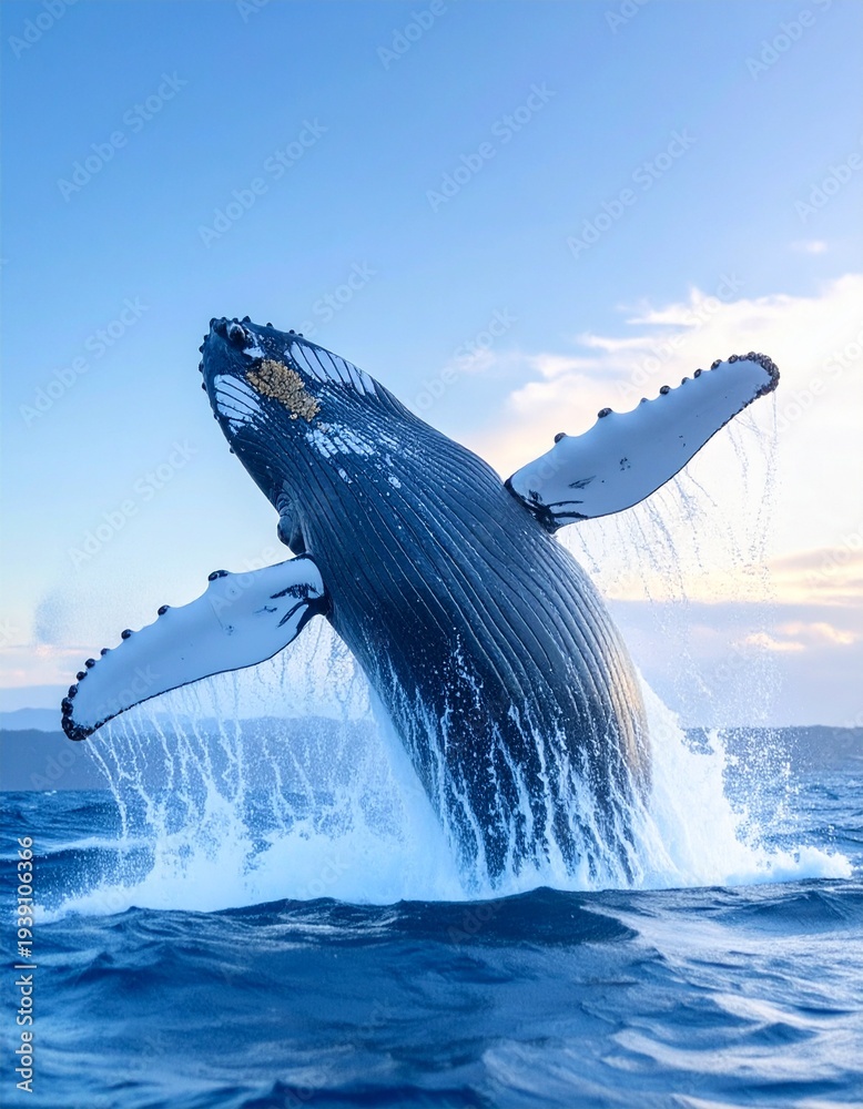 Naklejka premium Dramatic Ocean Whale Jump