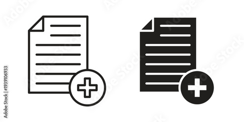 Add document icon symbol set. Icon design vectors