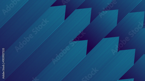 Abstract Geometric Background With Diagonal Teal Stripes And Dark Blue Angular Steps For Technology Design