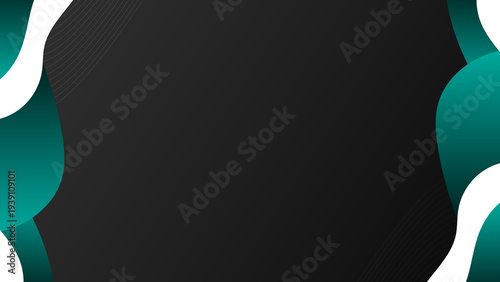 Abstract Dark Gradient Background With Teal Waves and Modern Corporate Banner Design