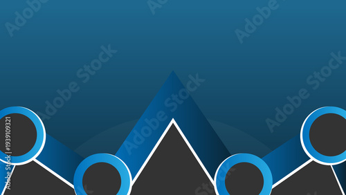 Business Analytics Growth Chart With Connected Nodes, Abstract Blue Geometric Background For Data Visualization