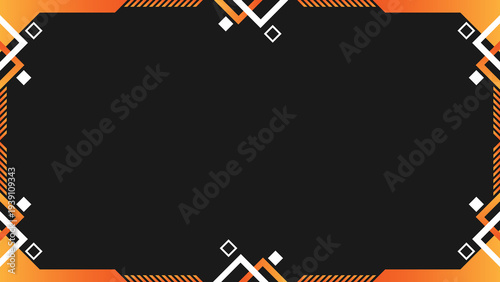 Abstract Orange and Black Geometric Frame Background Template for Modern Banner and Presentation