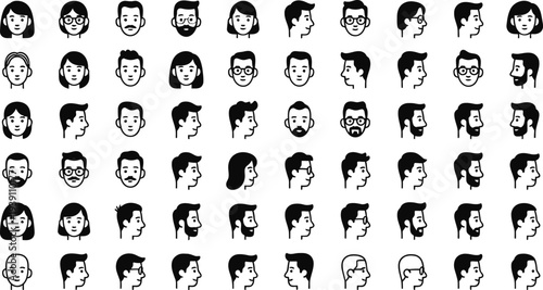 Set of 40 people icons vector