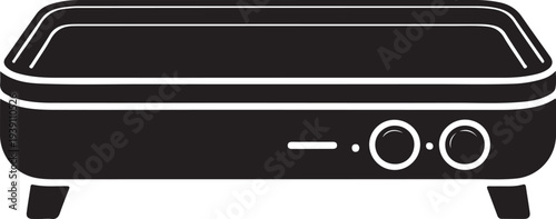 Electric griddle flat silhouette icon