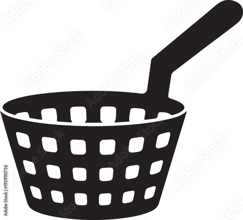 Kitchen strainer basket flat silhouette icon