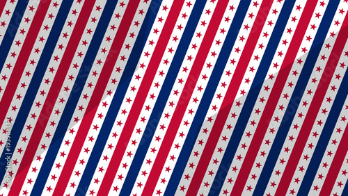 American Patriotic Diagonal Stripes With Stars Pattern Background for Independence Day and Celebration