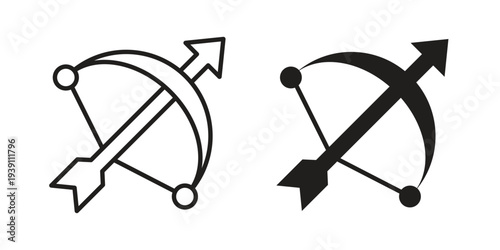 Bow arrow icon symbol set. Icon design vectors