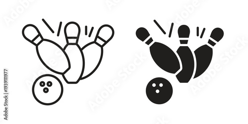 Bowling icon symbol set. Icon design vectors