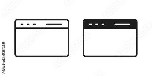 Browser icon symbol set. Icon design vectors