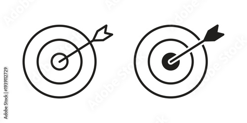 Bullseye icon symbol set. Icon design vectors