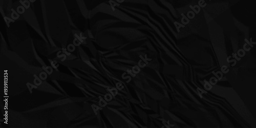 Black craft paper textured background. Old vintage paper texture background with aged stains. Empty blank cardboard canvas subtle material horizontal banner. Crushed and creased soft paper.