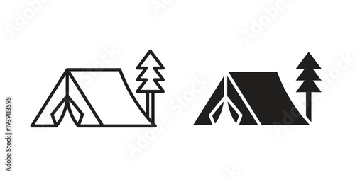 Camping icon symbol set. Icon design vectors