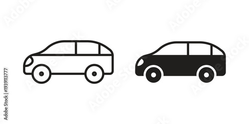 Car side view icon symbol set. Icon design vectors