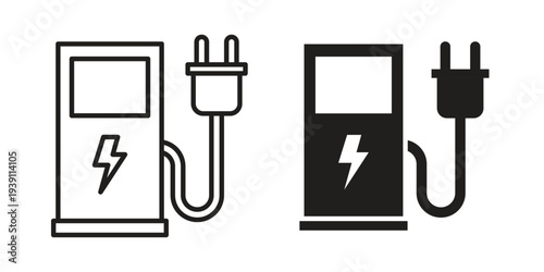 Charging station icon symbol set. Icon design vectors