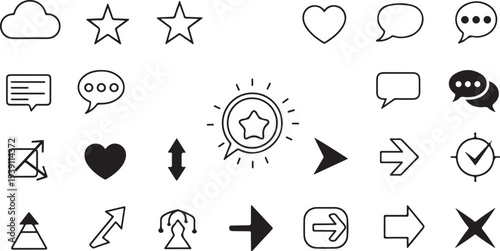 Set of 25 social media icons vector