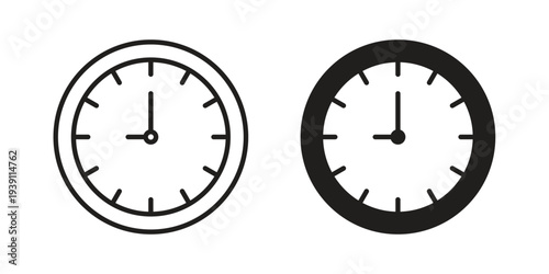 Clock nine icon symbol set. Icon design vectors