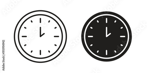 Clock two icon symbol set. Icon design vectors