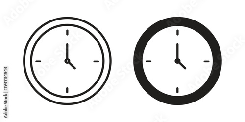 Clock-five icon symbol set. Icon design vectors