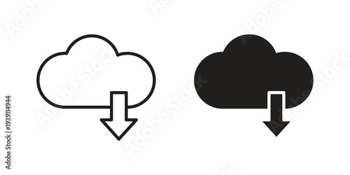 Cloud download icon symbol set. Icon design vectors
